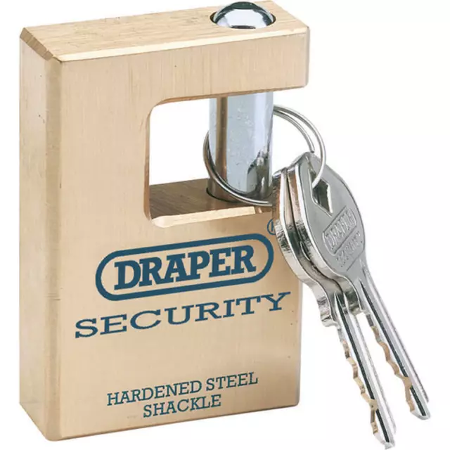 Draper Expert Solid Brass Padlock Closed Shackle 63mm Standard