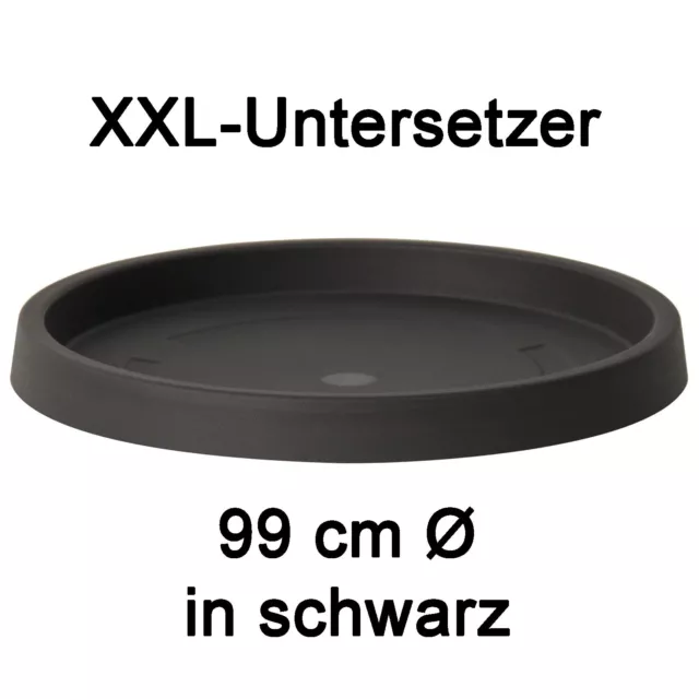 XXL Untersetzer 99 cm Ø rund in Schwarz für Blumentopf Topfuntersetzer Teller