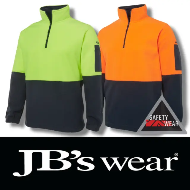 JB's Wear Hi Vis 1/2 Zip Polar Fleece 6HVPF