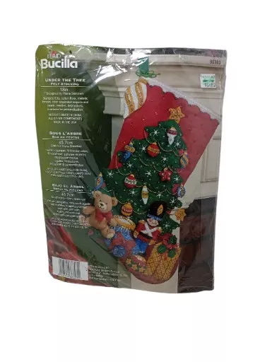  Bucilla 18-Inch Christmas Stocking Felt Applique Kit, 86303  Under The Tree