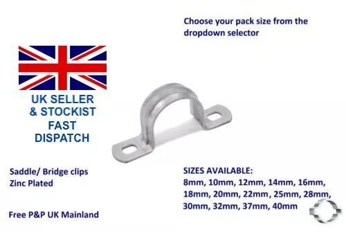 Sattel- oder Brückenclip/Klemme verzinkt.  Wählen Sie Ihre Größe & Packungsgröße UK VERKÄUFER