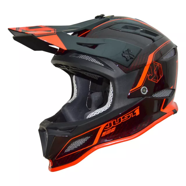 Casco Bicicleta Cross JUST1 JDH Mips Elements Negro/Rojo