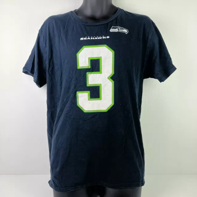 Seattle Seahawks NFL Licensed #3 Russell Wilson T-Shirt Jersey Mens L