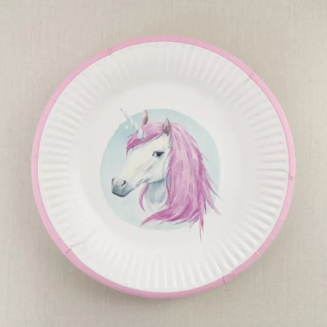 New Unicorn Party Paper Plates Small Cake Dessert 18Cm 12Pk Girls Birthday Party