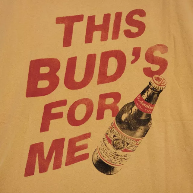 Lucky Brand BUDWEISER Shirt ADULT LARGE YELLOW BEER BUD CASUAL MENS NWT