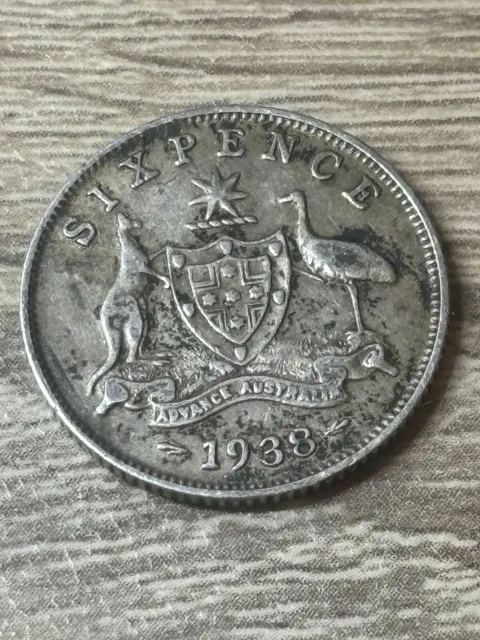 Australia, George VI, Sixpence, 1938, 0.925 Silver