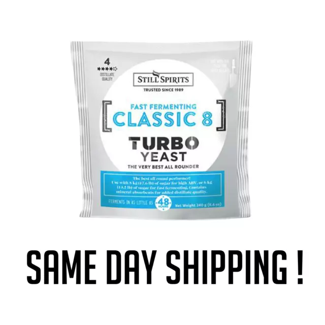Still Spirits Classic 8 Turbo Yeast High Yield Clean Fermentation FAST SHIPPING!