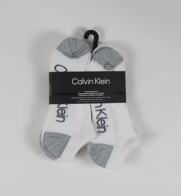 Men's Calvin Klein Cushion No Show 6-Pack Socks White/Gray CVM213NS03002
