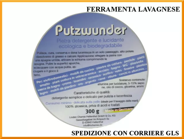 Piedra Detergente Y Crema de Pulido Putzwunder Alemania 300 Gr