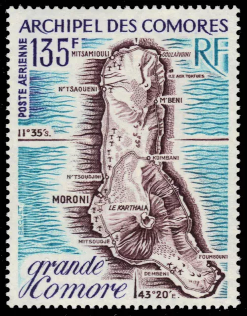 COMORO ISLANDS C53 - Map of Grand Comoro (pb85726)