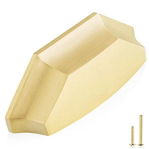 5-Pack Solid Brass Cabinet Cup Pulls, Gold Drawer Dresser Handles, Copper