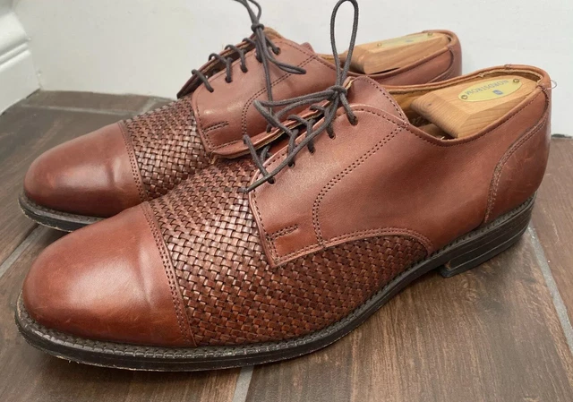 ALLEN EDMONDS LAUDERDALE Brown Woven Leather Cap Toe Oxford  display picture 3