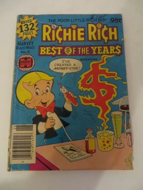 1980 Richie Rich Best Of The Years Harvey Digest Magazines No.6 Vintage