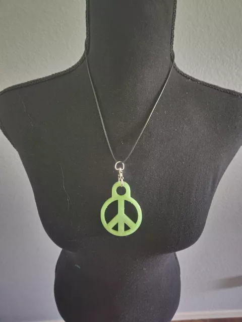 Peace Sign Retro Glow in the Dark Necklace Pendant