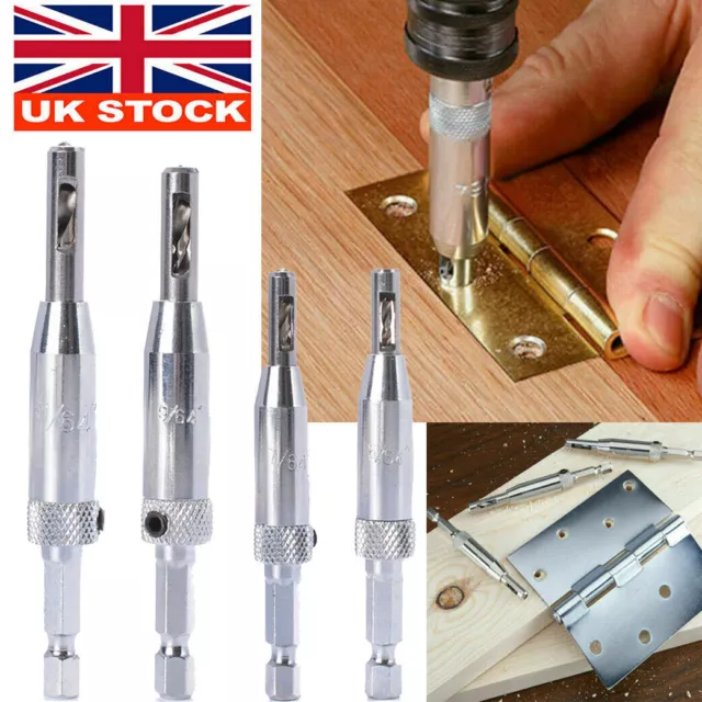 4 Door Lock Hinge Drill Bit Trend Guide Self Centering Hole Drilling Bit Set HSS