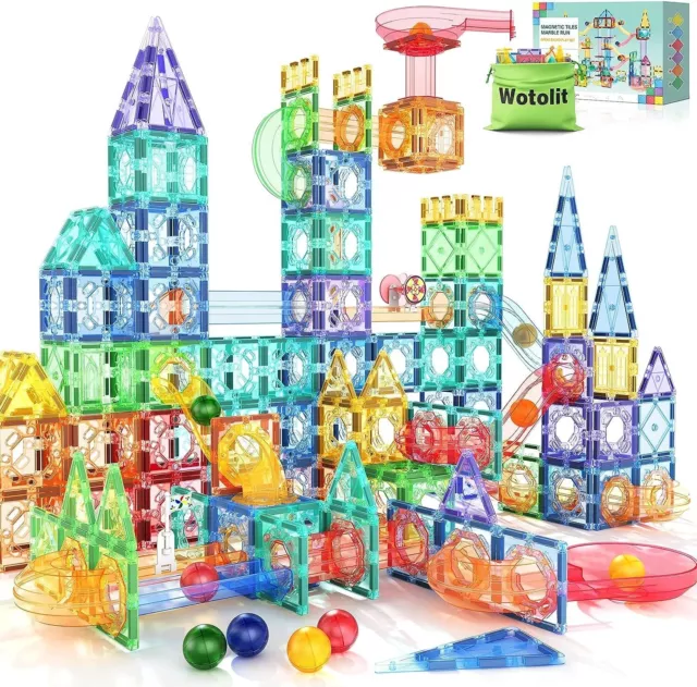 148PCS Magnetic Tiles Building Blocks Set Toys for Kids Magna Tiles Style Blocks