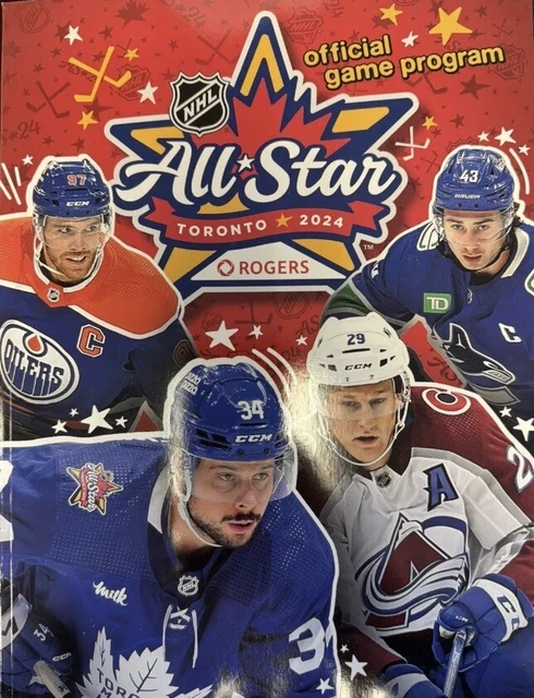 2024 NHL ALL Star Game Program Toronto Hughes Makar Mcdavid Matthews In