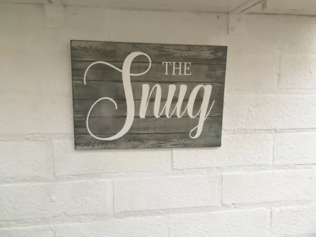 Rustic The Snug Comfy room Shabby Chic Wooden Sign Plaque 12X8