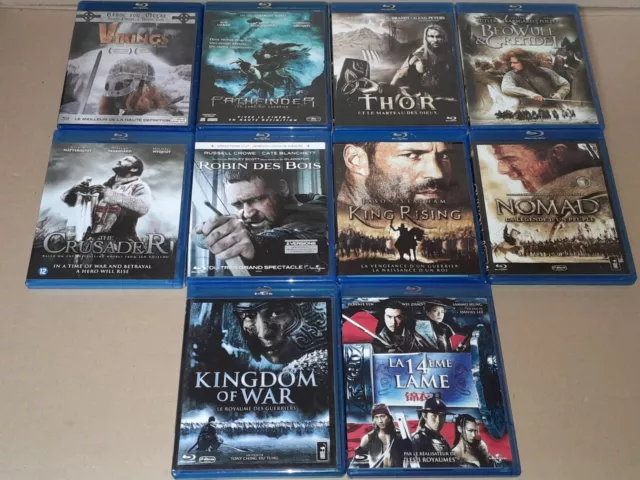 Lot de 10 BLU RAY historique / vikings / médiéval / guerre / action / aventure