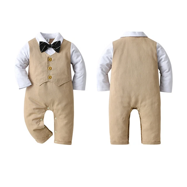 3-24 M Baby Boy Formal Party Wedding Tuxedo Waistcoat Outfit Suit Birthday Suit 3