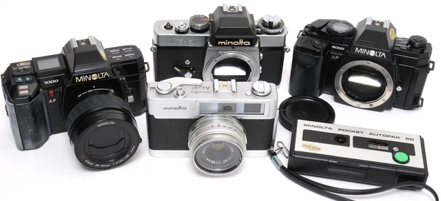 Vintage Lot of 5 x Minolta camera divers for Collectors and Tinkers -