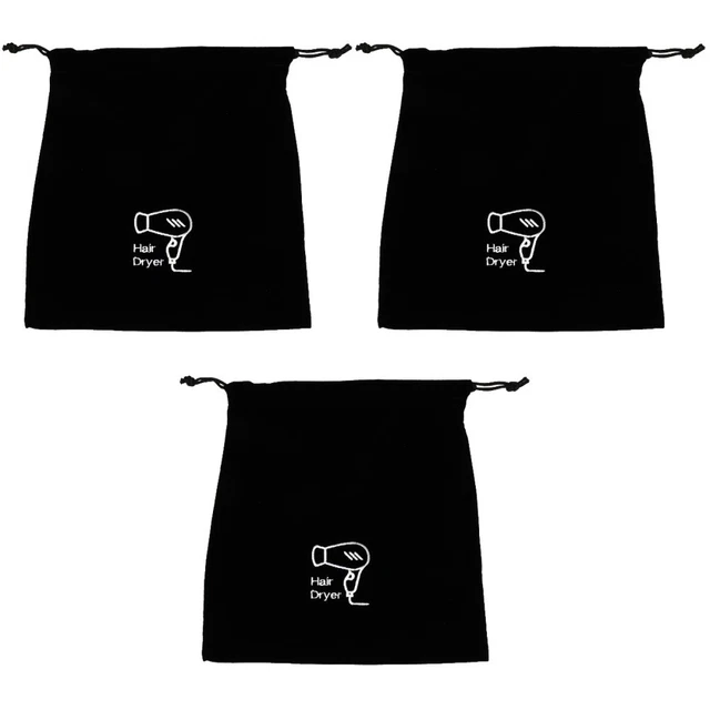 3 Pc Sac De Rangement Pour Sèche-cheveux Voyage Organisateur D'étagère À Main