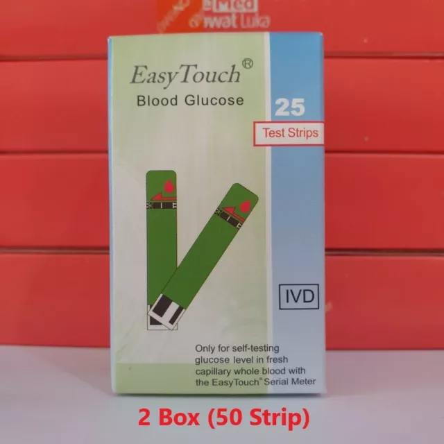 2 Box EasyTouch Easy Touch Glucose 25 Test Strips - EXP 2025