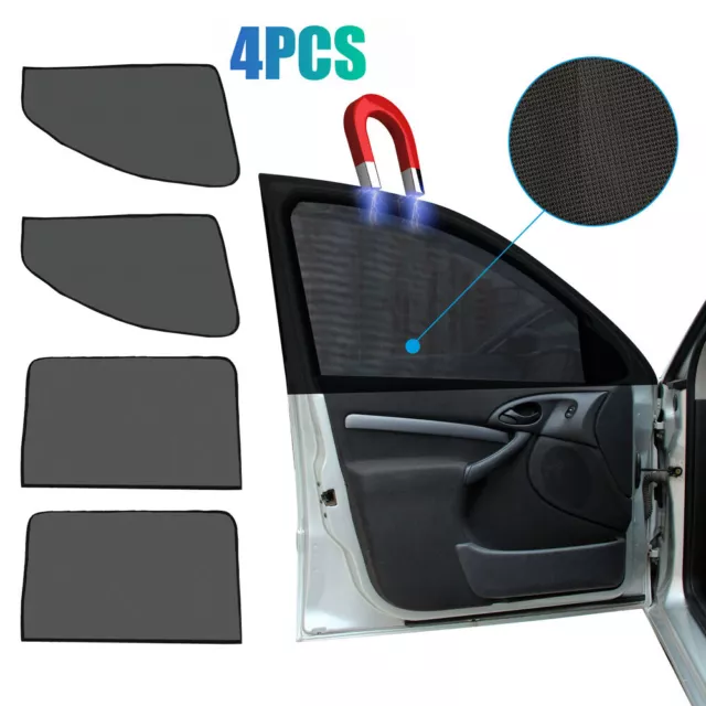 4x Magnetic Car Side Front Rear Window Sun Shade Mesh Shield UV Protection Cover