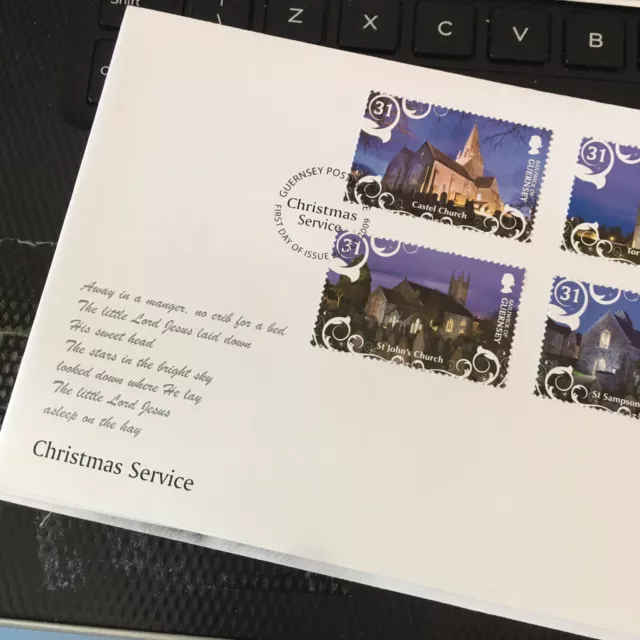 Guernsey First Day Cover FDC 2009 Christmas Churches (31p Lower Values)  U/A 2