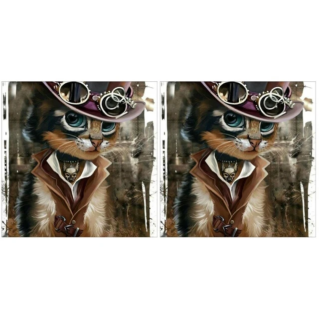 2 stücke diy 5d perlen malerei katze muster strass kreuzstich kit hause wand