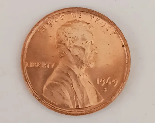 1969 S Penny With Error Uncirculated Coin