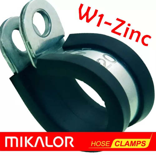 EPDM Rubber Lined P Clips |  Mikalor  | ZINC PLATED MILD STEEL W1 | P-Clip Clamp