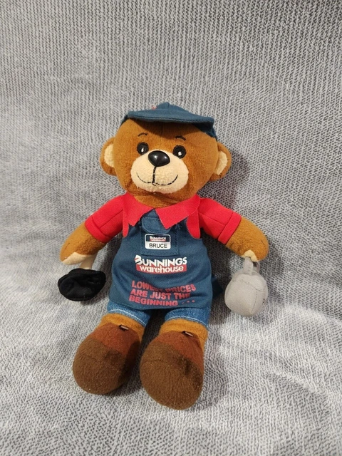 BUNNINGS WAREHOUSE BRUCE The Bear Plush Plumber Kids Soft