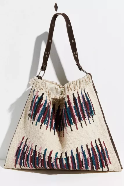 Free People Mixed And Mended Fringed Hobo Bag Leather Shoulder Strap NWOT $128