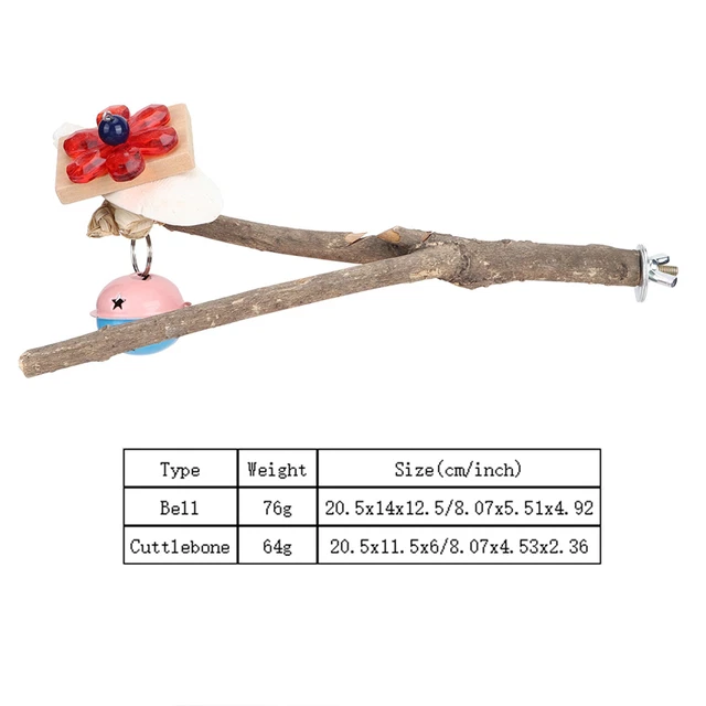 Natürliche Holz Vogel Gabel Barsch Standrahmen Stand Pole Papagei Kauen Bit Gd2