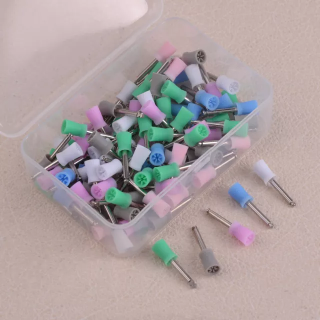 100pcs Dental Rubber Latch Polishing Polisher Prophy Cup Fit For Angle