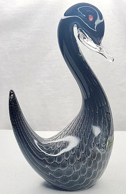 Vintage - Fm Ronneby Sweden - Art Glass Paperweight Figurine Bird/ Swan Signed￼