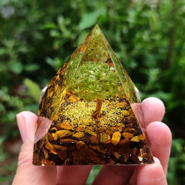 Hot Amethyst Crystal Sphere Orgonite Pyramid Obsidian Chakra Energy Orgone Stone