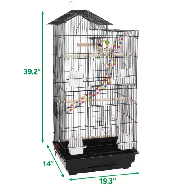 39'' Roof Top Large Parakeet Bird Cage Medium Pet House Birdcage Parrot Lovebird