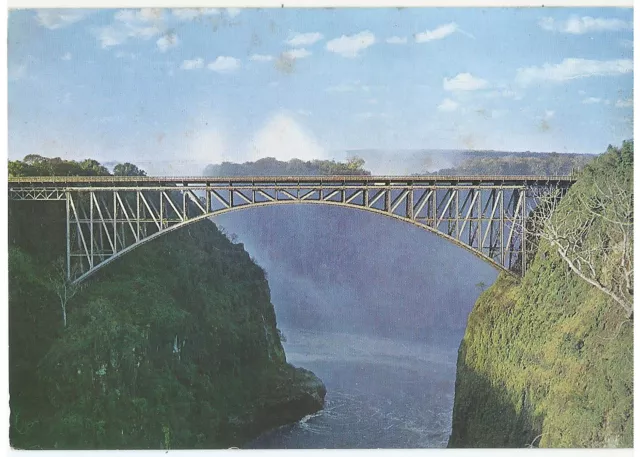 Victoria Falls Road-Railway Bridge Australia, Vintage PC, Rhodesia Railways Pub.