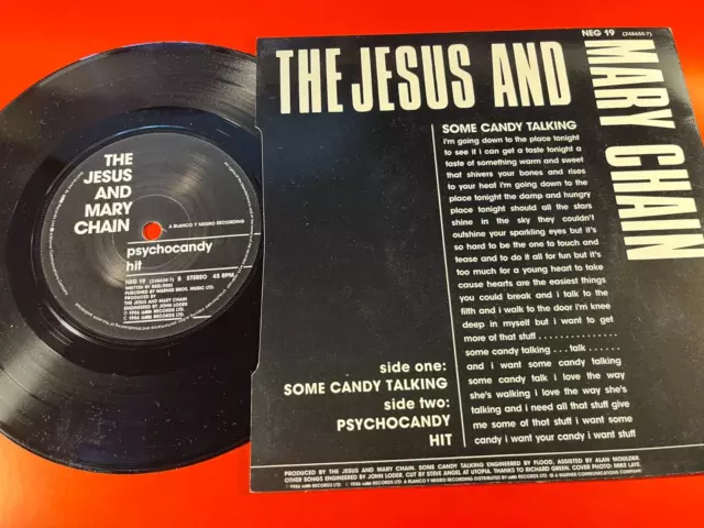 THE JESUS AND MARY CHAIN: SOME CANDY TALKING EP 1986 7 Vinyl ‎NEG 19 Free UKpost 2