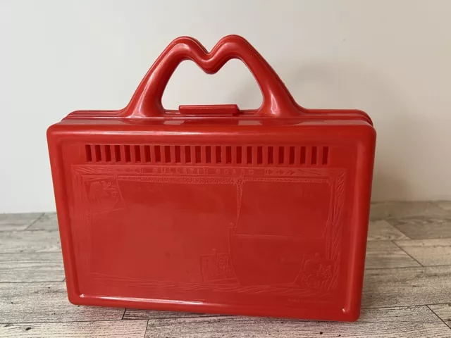 Vintage 1988 McDONALDS Red Happy Meal On the Go Lunch Box Pencil Case 80s