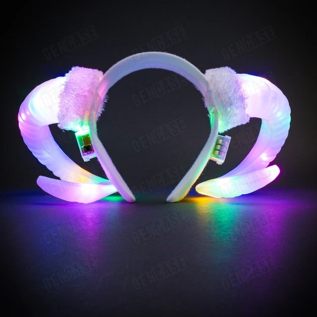 Wholesale Promotional Led Devil Red Horns Light Up Hairband Hair Loop Headband Glow In The Dark Halloween Party Supplies - Foto 5