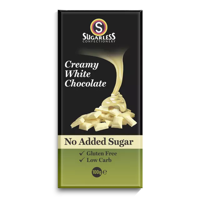 Sugarless Confectionery No Added Sugar Gluten Free Chocolate Bar CHOOSE FLAVOUR