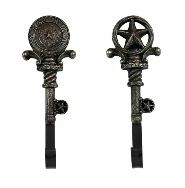 Urbalabs Western Rustic Texas Seal and Star Decor Wall Hooks Coat or Key Holder