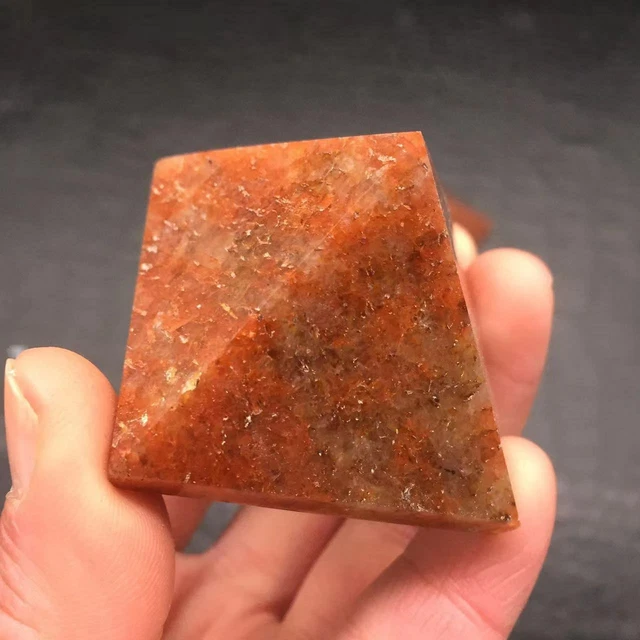 Natural Red Crystal Quartz Carved Pyramid Polished Healing Reiki Decorate 1pc