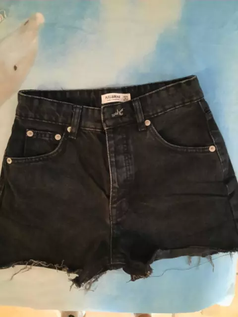 PANTALONI JEANS CORTI Shorts Neri Pull Bear Taglia 34 Vita Alta EUR 1 90 PicClick IT