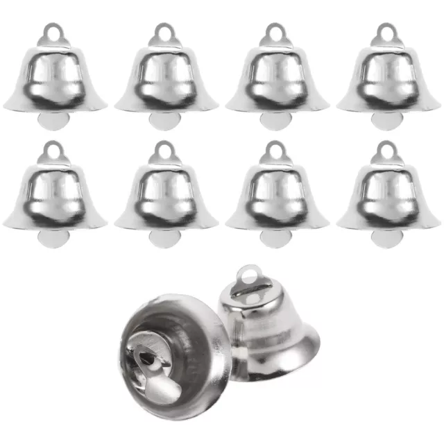 20 campanas de plata vintage 1 cm decoración navideña fiesta hágalo usted mismo artesanía (plata)
