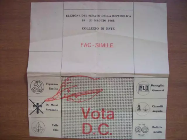 Card Ballot For The Senate Dc College By Este De Marzi 1968