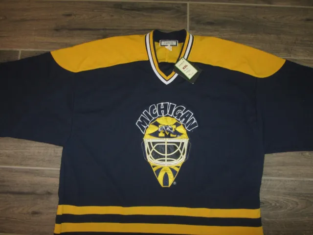 NWT Michigan Wolverines Conic Enterprises LTD NCAA Hockey Jersey Sewn XXL 2XL